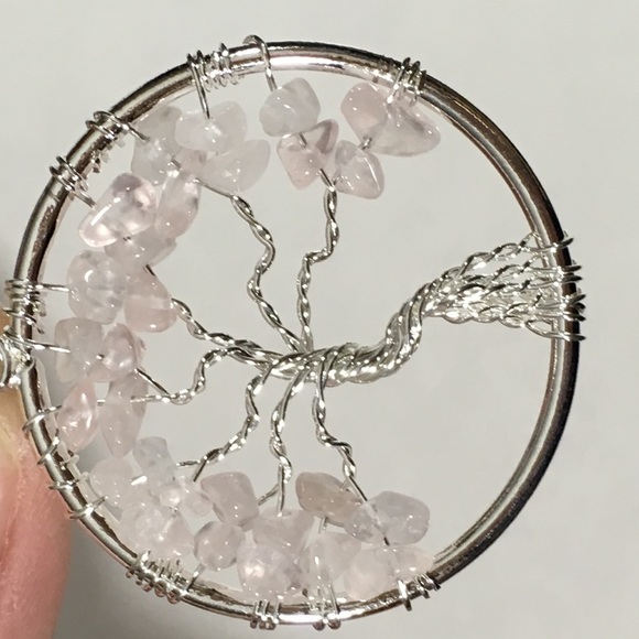 Rose Quartz Tree of Life Pendant - Picture 3 of 8